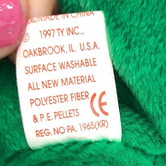 Ty Beanie Baby Retired Erin Bear 1997 Irish Green Shamrock Rare Errors Plush Toy - Picture 6 of 11